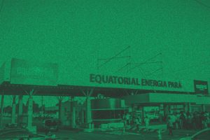 Fachada equatorial energia Pará com um filtro verde aplicado em cima